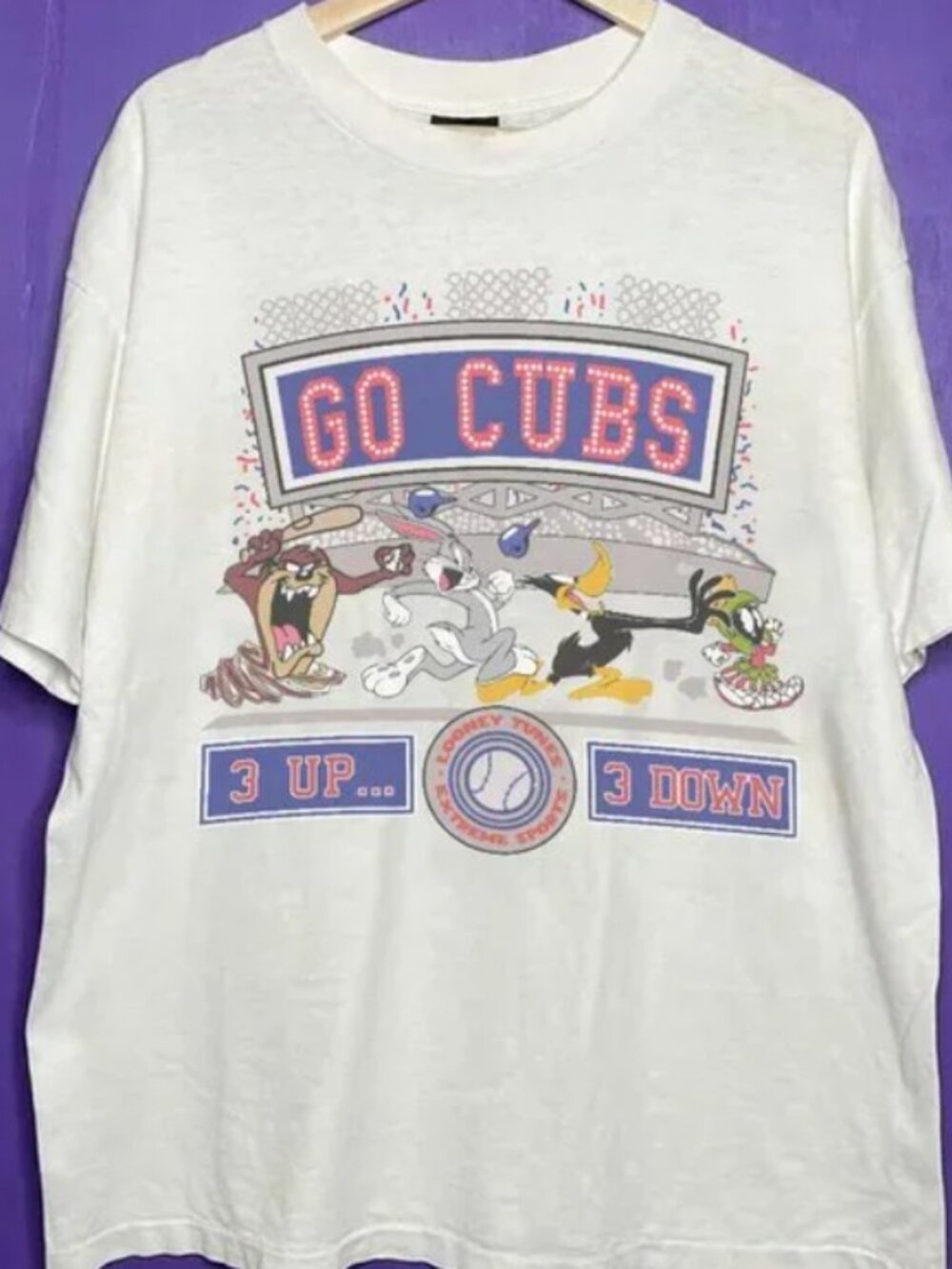 Vintage Chicago Cubs Baseball T Shirt, MLB Chicago Cubs Looney Tunes Shirt tee